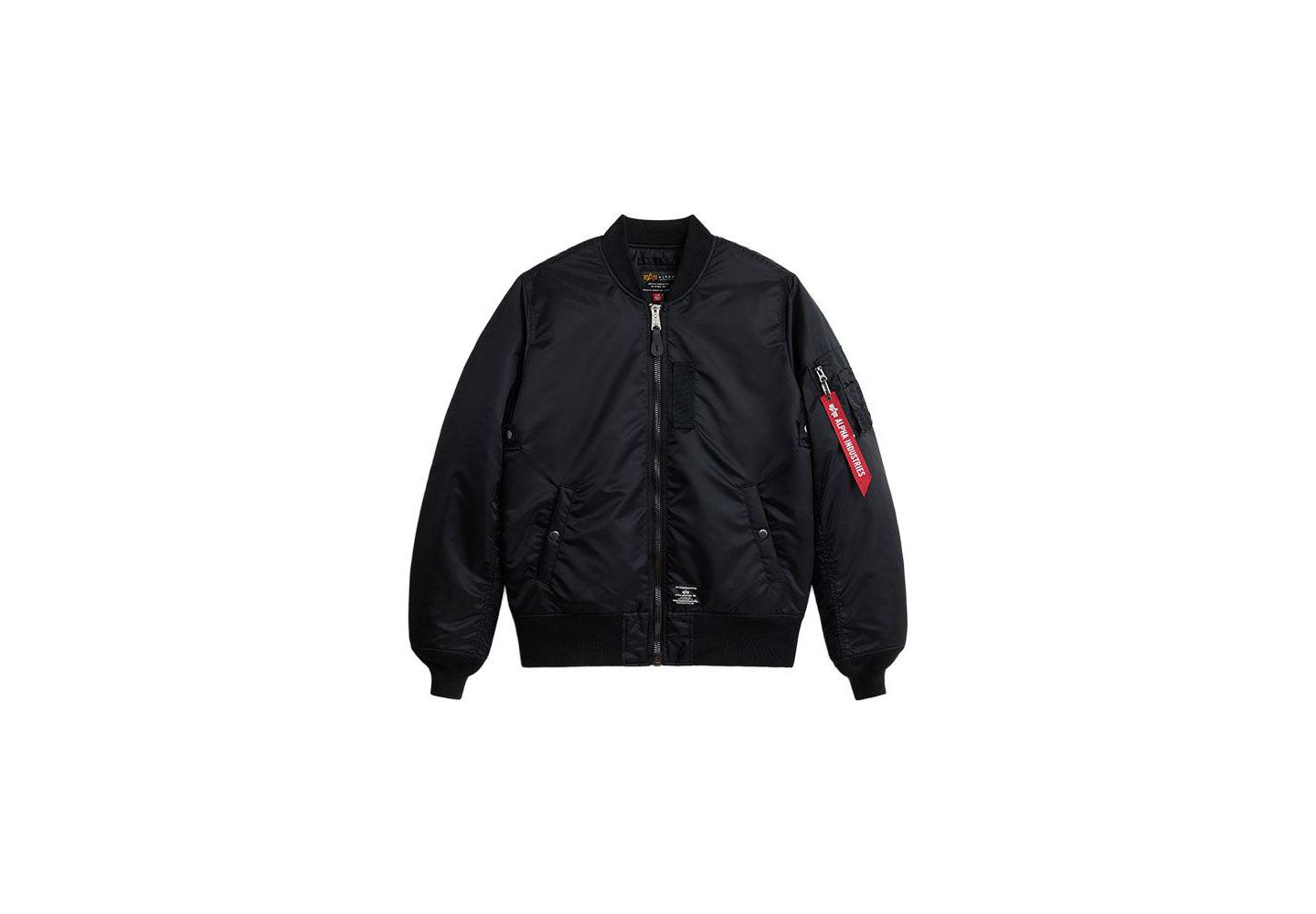 Мужская куртка Alpha Industries Big & Tall Men Ma-1 Mod Flight, цвет: Чёрный — фото 2