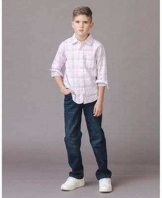 Big Boys Linen Long Sleeve Button Down Shirt