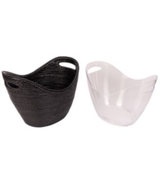 Artifacts Trading Company Rattan Champagne Bucket with Acrylic Insert