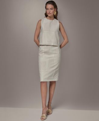 Donna Karan New York - Petite Round Neck Crop Top