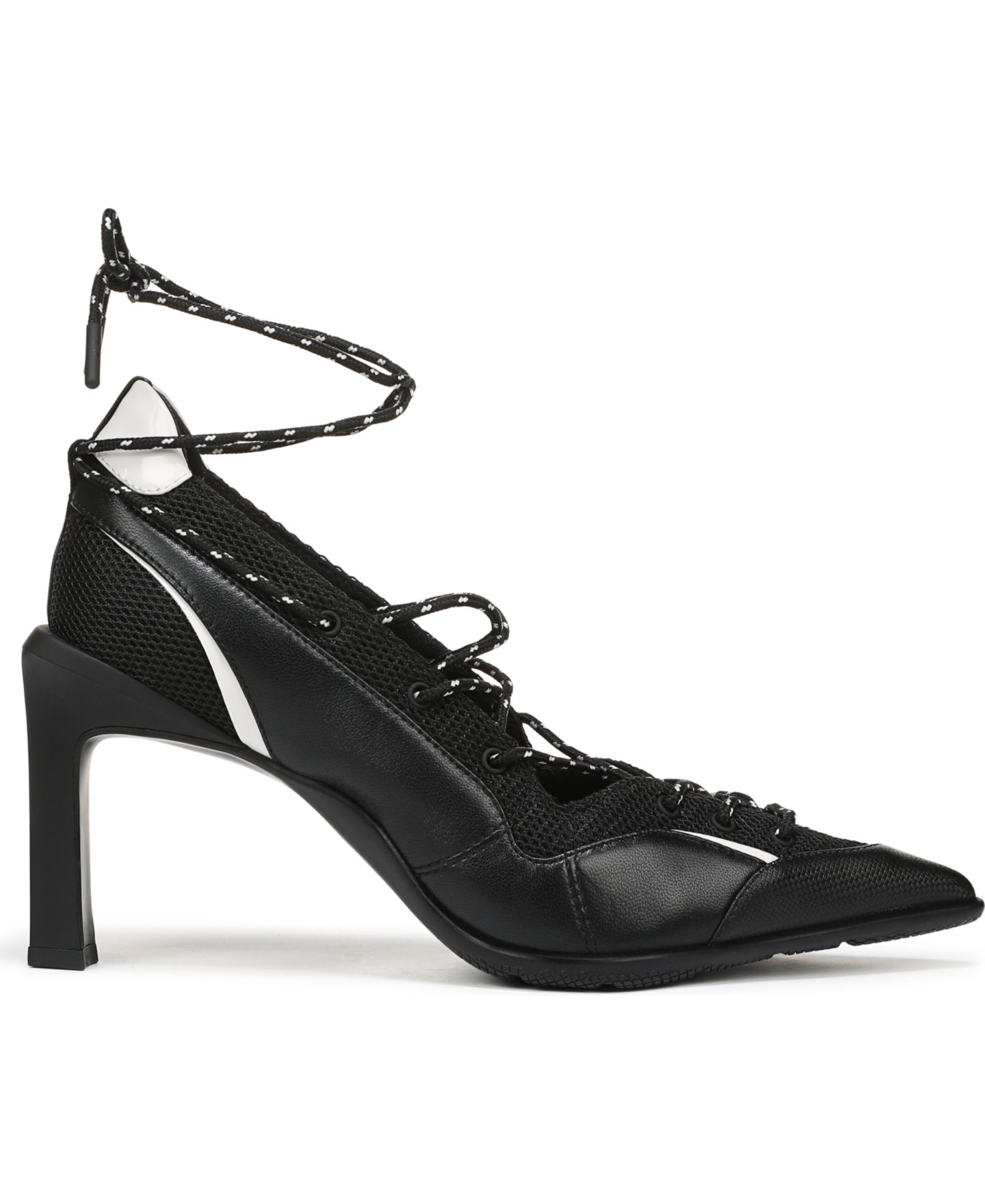 Женские кроссовки Naturalizer x June Ambrose Zyra Lace-Up Sneaker Pumps, цвет: Чёрный сетчатый / Кожаный — фото 2