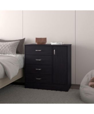 Turkey 4-Drawer Dresser with Side Cabinet, Freestanding Storage Organizer with Interior Shelf – Ideal for Bedroom