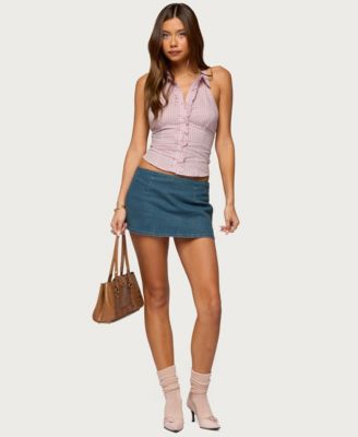 Women's Imrie Plaid Collared Halter Top