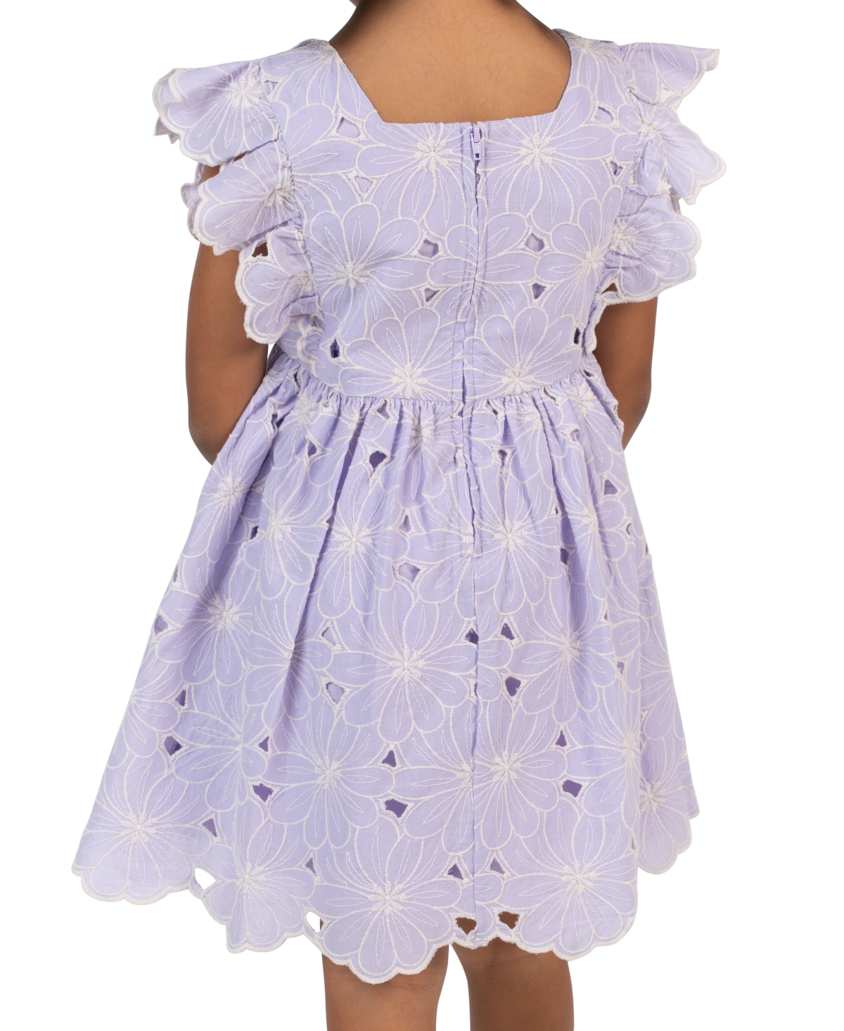 Rare Editions Girls' 2T-6X Eyelet Squared Dress