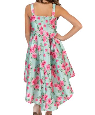 Girls' 7-16 Floral Mikado Hi-Lo Bow Dress