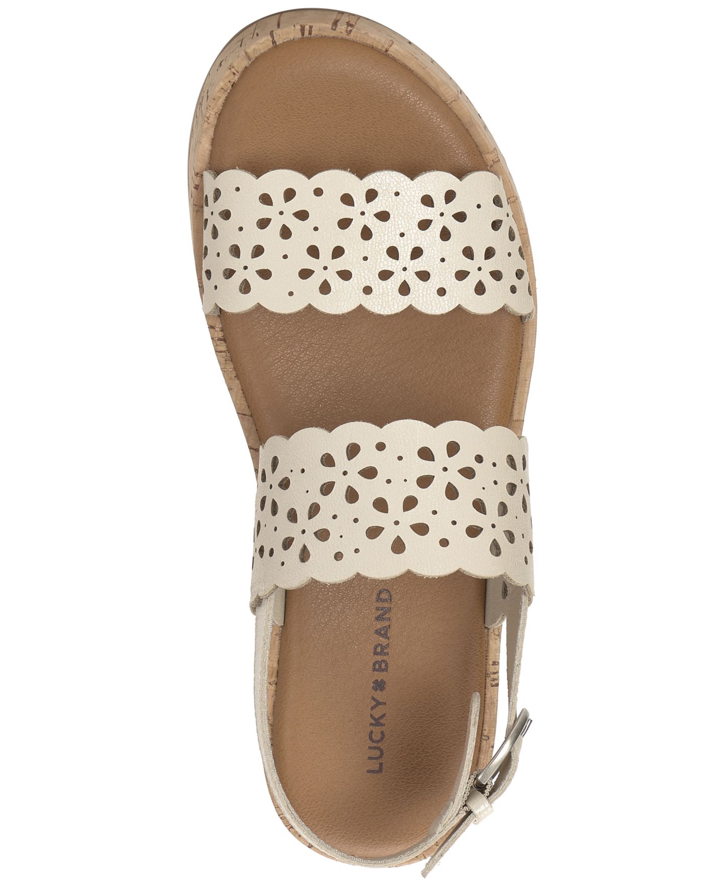 Женские сандалии Lucky Brand Elsie Double Band Wedge, цвет: Костяной — фото 4