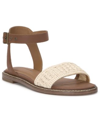 Women's Kimaya Crochet Ankle-Strap Flat Sandals