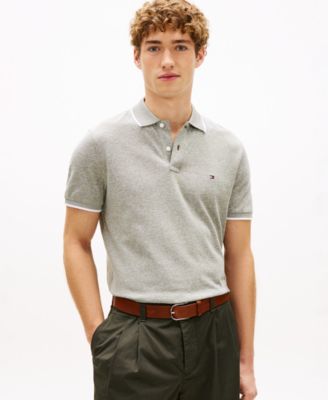 Men's Regular-Fit Tipped Linen Polo Shirt 