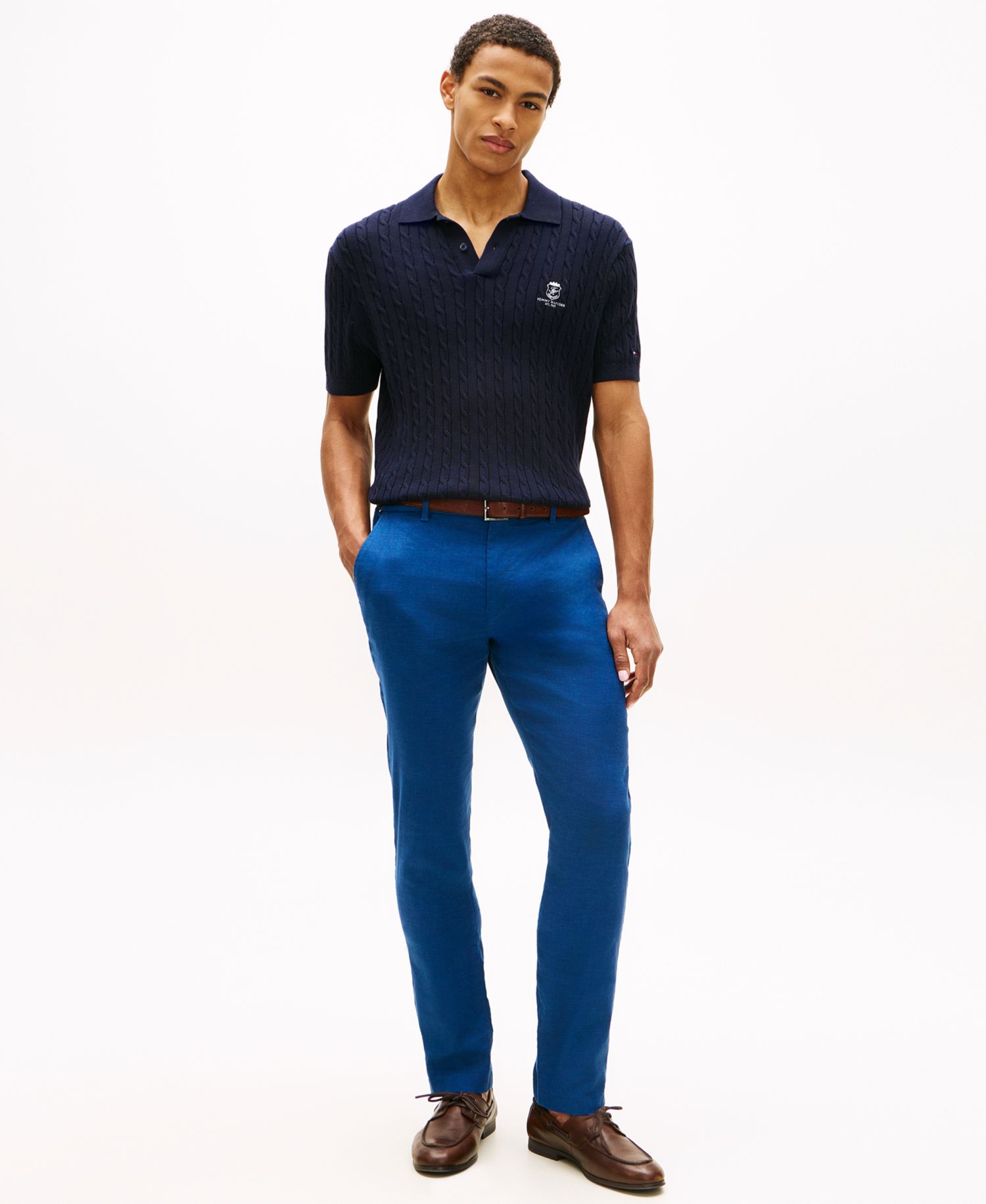 Men's Denton Straight-Fit Flat Front Sorona Linen Pants