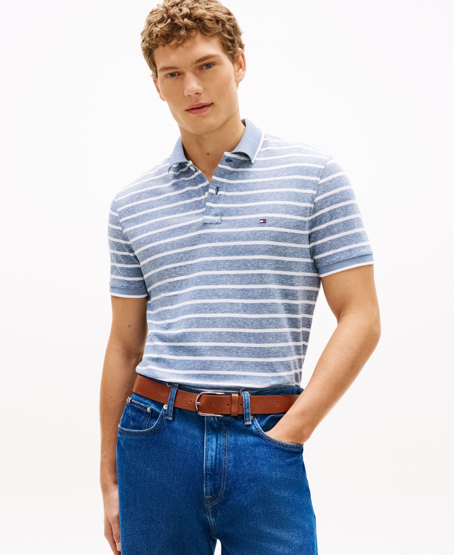 Men's Regular-Fit Tipped Linen Polo Shirt