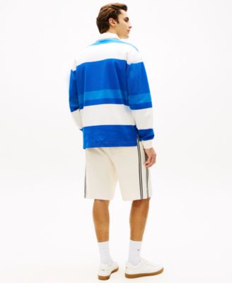 Men's Relaxed-Fit Stripe Rugby Polo Shirt