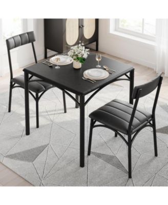 Dining Table Set for 2 Kitchen Table and Chairs for 2 with Upholstered Chairs 3 Piece Dining Room Table Set Square Kitchen Table Set