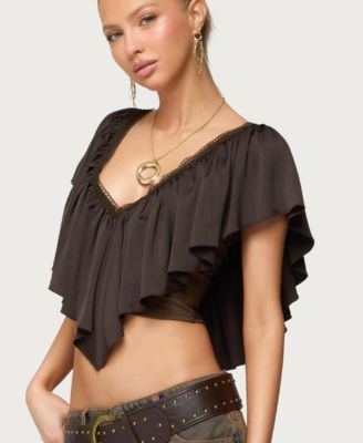 Women's Deena Ruffled V Neck Top