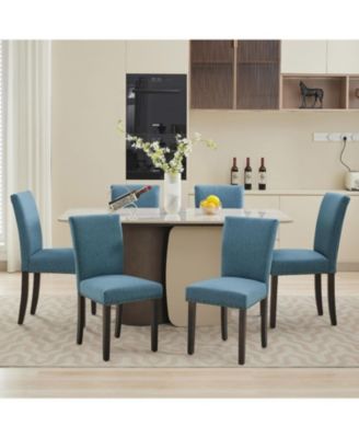 Upholstered Dining Chairs Set of 6, Fabric Parsons Chairs with Nailhead Trim, Modern Accent Chairs for Kitchen