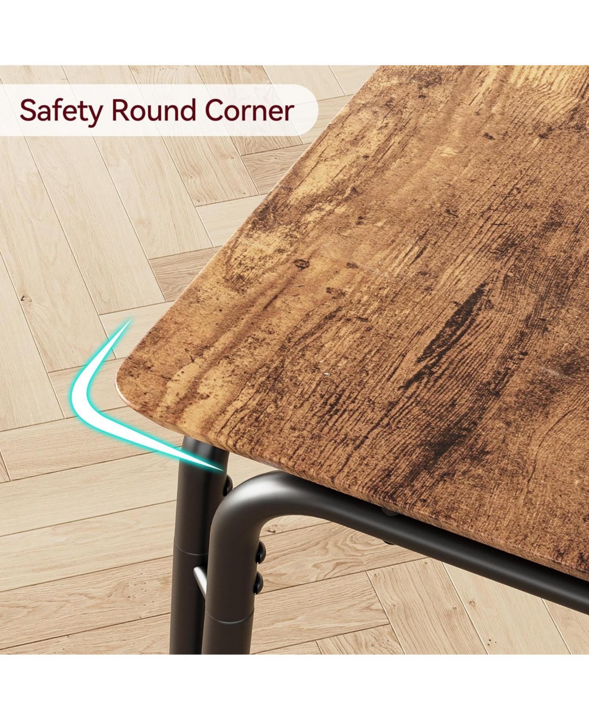 gaomon 5-Piece Dining Table Set Sturdy Wooden Square Table and Chair Breakfast Table Set for 4 Person for Home or Commercial Dining Room