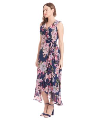 Women's Side Tie Ruffle Wrap V-Neck Dress