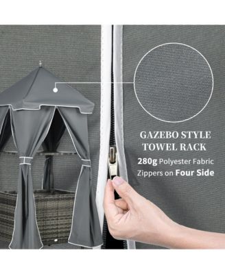 Outdoor Towel Rack for Pool, Cove Pool Caddy,