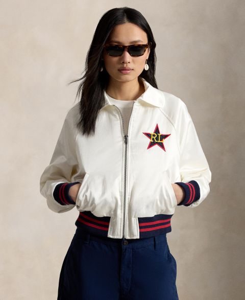 Женские куртки Polo Ralph Lauren Spread Collar Long-Sleeve Bomber Jacket