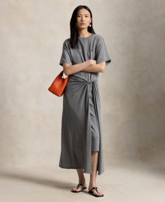 Women's Crewneck Twist Detail T-Shirt Dress