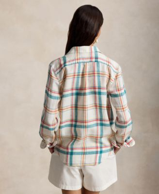 Women's Spread Collar Buttoned Placket Shirt