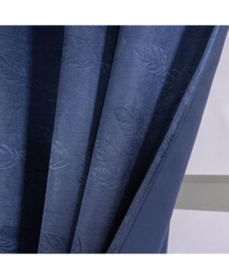 100% Polyester 200 GSM Arlo Embossed Blackout Grommet Curtain Panel 54" x 90" Navy