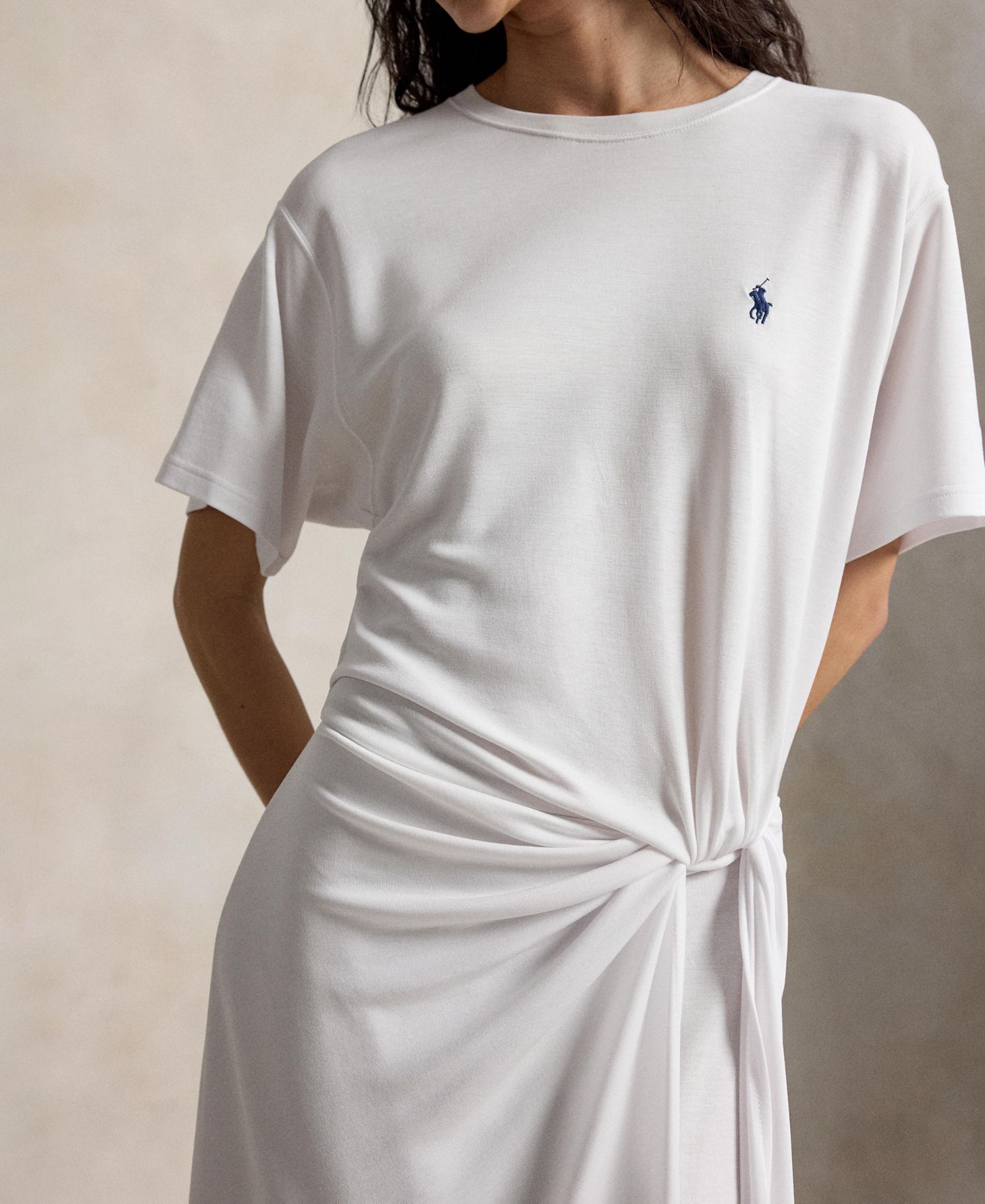 Женское платье-футболка Polo Ralph Lauren с перекрутом, цвет: Белый — фото 4