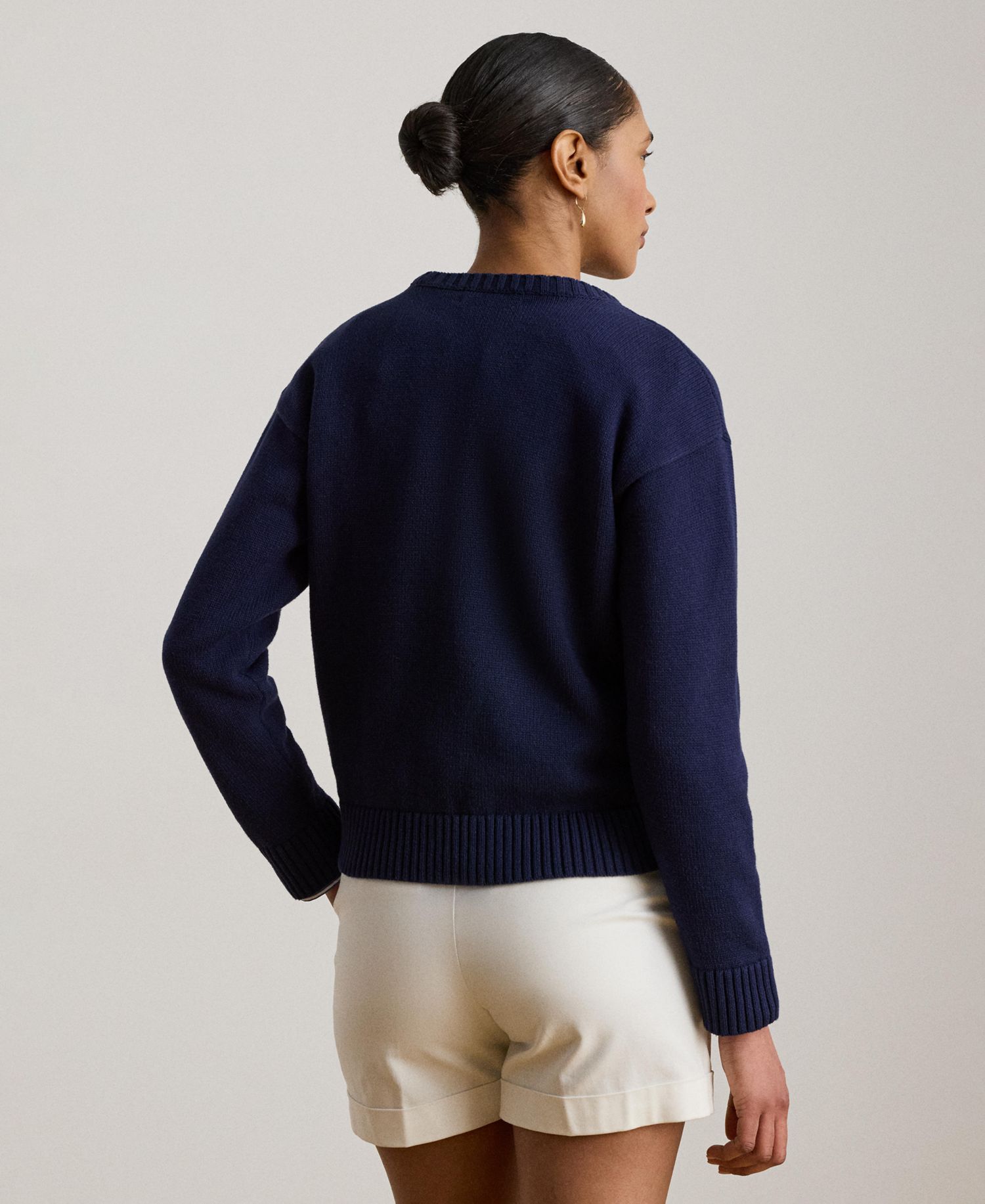 Petite Intarsia-Knit Crewneck Sweater