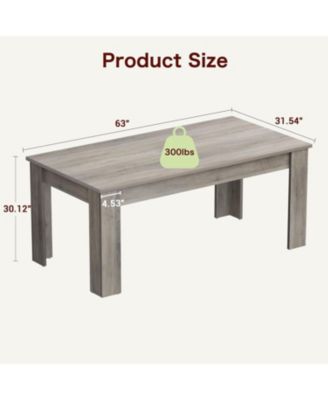 Dining Table for 4-6 Rectangular Dining Room Table with Large Table Top Farmhouse Wood Dining Dinner Table