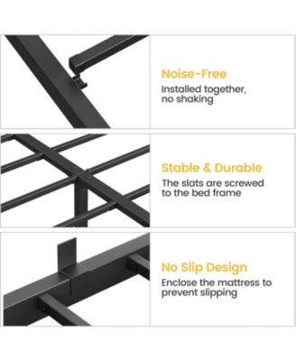 14 Inch Queen Bed Frame with Storage,Metal Platform Queen Bed Frame No Box Spring Needed Steel Slat Support Easy Assembly