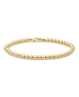 4mm Beaded Ball Chain Bracelet in Sterling Silver, Medium 7.5