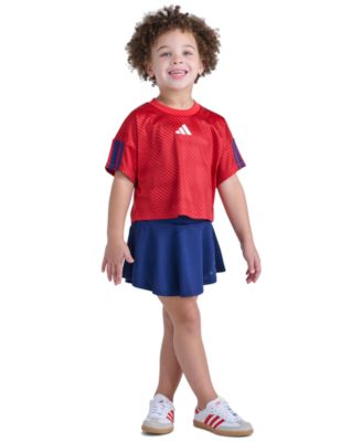 Girls' 2T-6X Short-Sleeve Top & Skort, 2-Piece Set