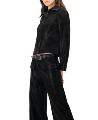 Women's High Shine Biker Jacket