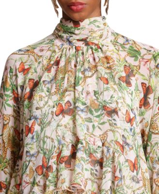 Women’s High Neck Ruffle Mini Dress