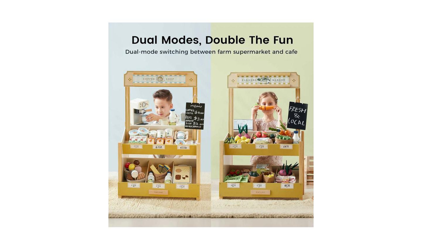 Детский игровой набор Tiny Land Grocery Store Wooden 6-Piece Playset, Ages 3+ — фото 4