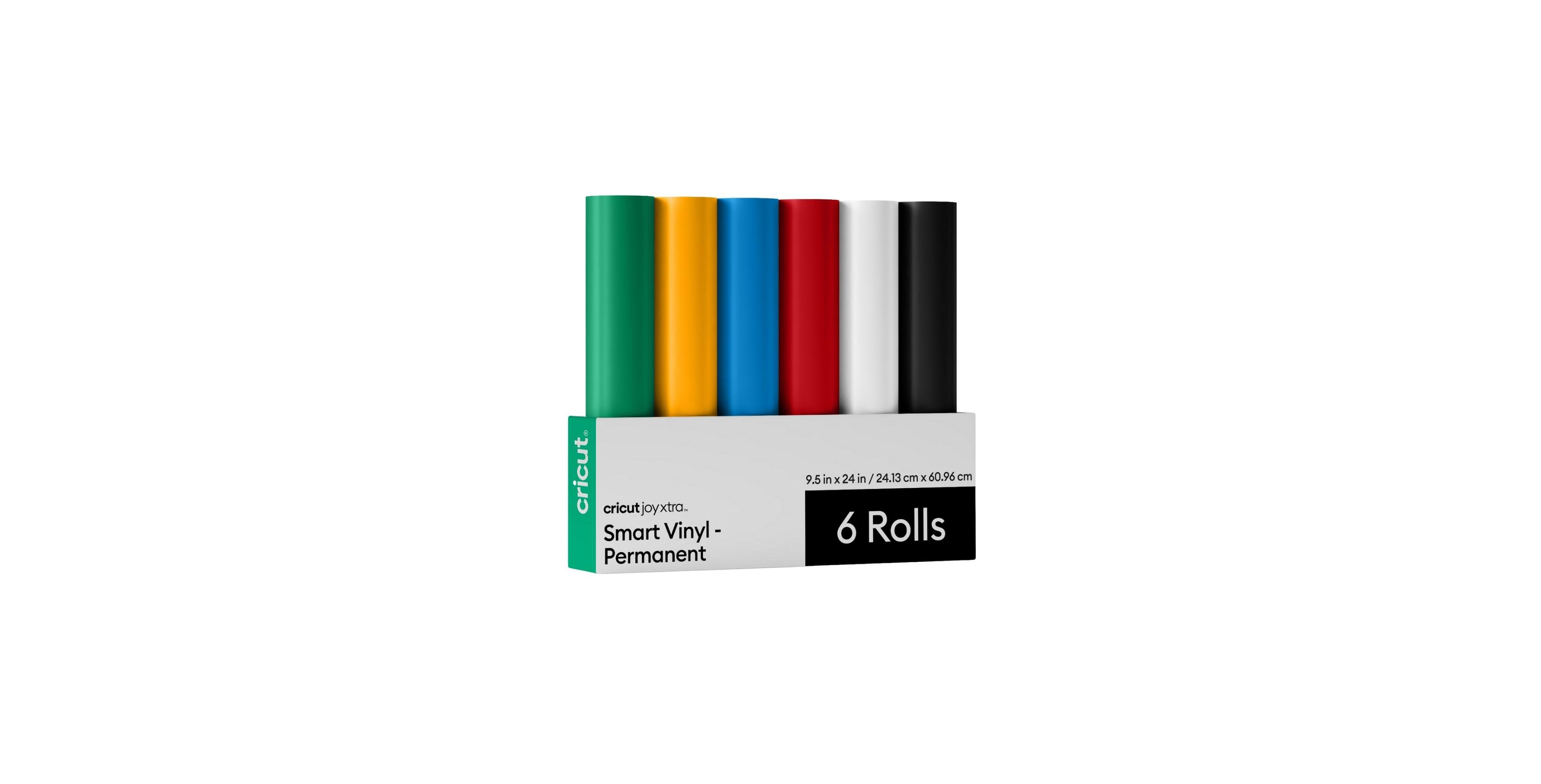 Cricut Joy Xtra Smart Vinyl Matless Permanent Vinyl, Variety Sampler - 9.5 in x 24 in (6 ct)