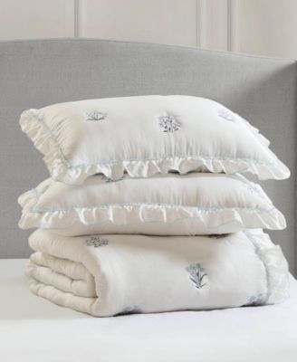 Aglaia Floral Down Alternative 3-Pc. Quilt Set, Full/Queen