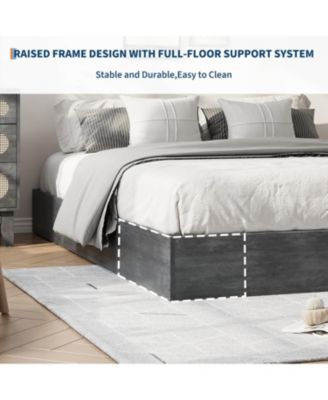 Wood Platform Bed Frame, Wooden Bed Frame No Headboard, Wood Slat Support, No Box Spring Needed, Easy Assembly