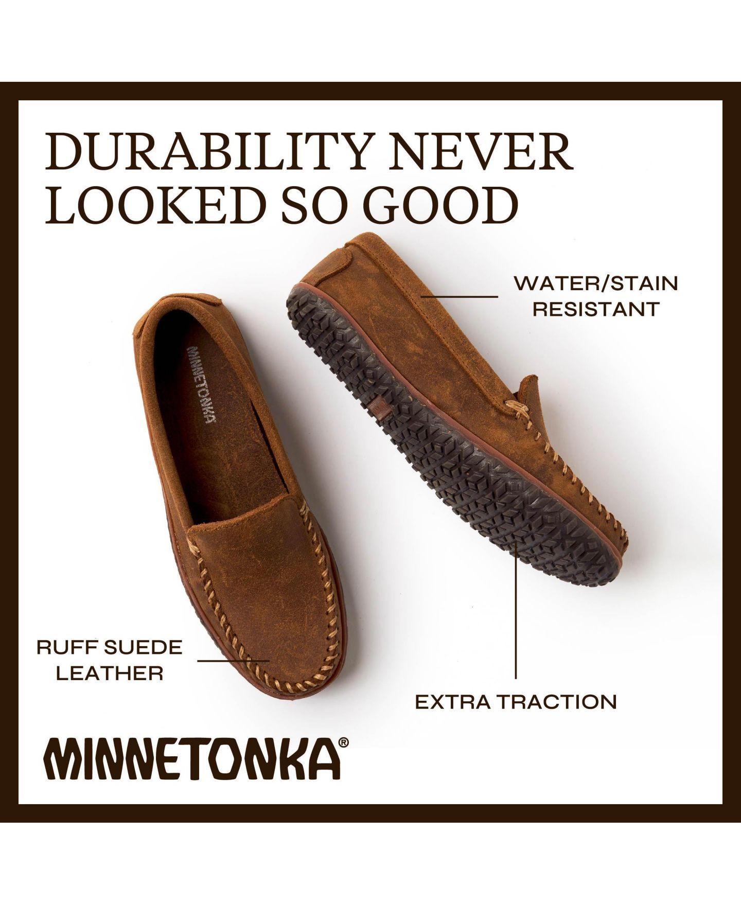 Мужские туфли Minnetonka Venetian Tread Suede Slip Ons — фото 4
