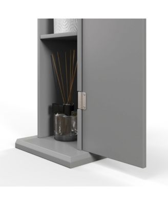 Bathroom Toilet Paper Cabinet with Doors and Shelves,