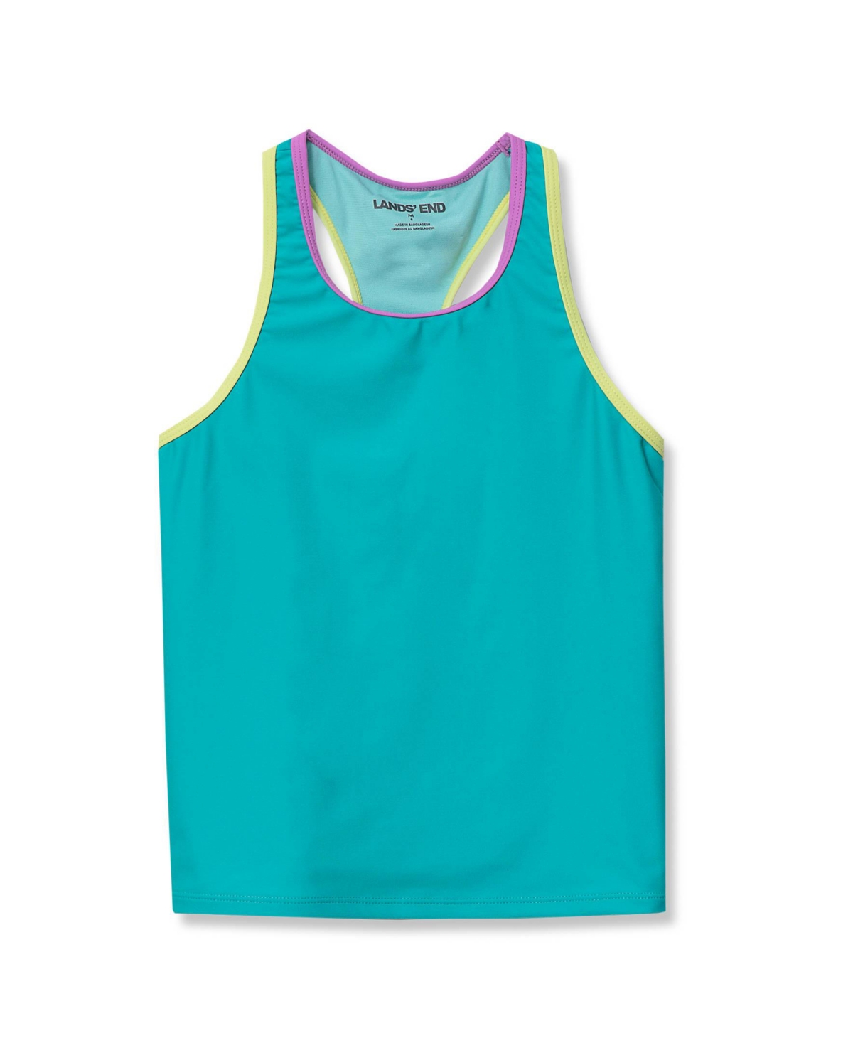 Lands' End Girls Chlorine Resistant Racer Back Tankini Swim Top