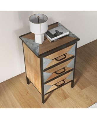 Wooden Floor 3 Drawers, Freestanding Entryway Storage Unit Console Table, Modern Organizer Cabinet for Living Room, Bedroom, Hallway, Office