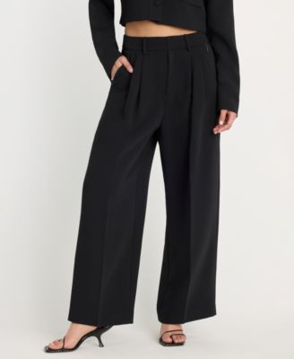 Women's High-Rise Cropped Wide-Leg Trousers