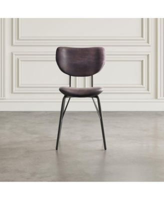 Modern Faux Leather Split-Back Upholstered Dining Chair (Set of 2)