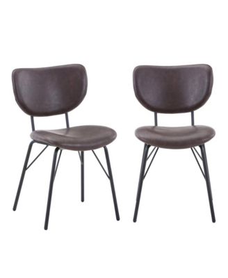 Modern Faux Leather Split-Back Upholstered Dining Chair (Set of 2)