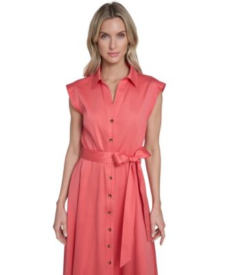 Women's Collared Midi Shirt Dress