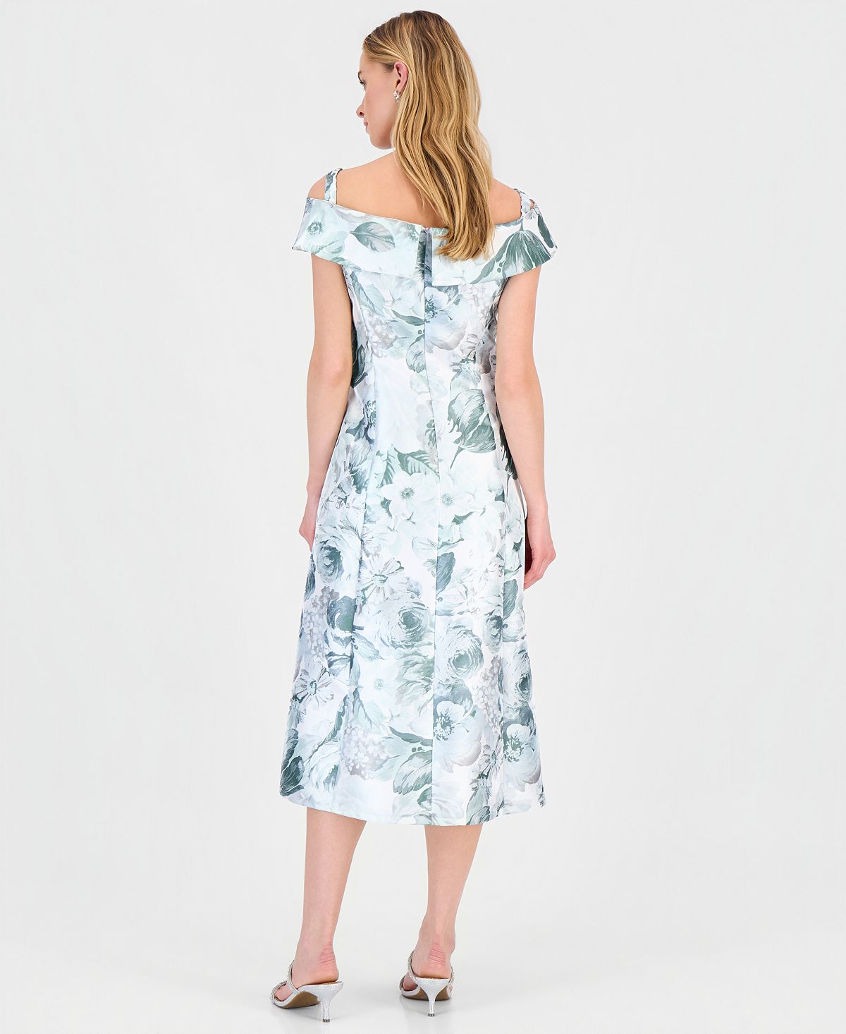 Connected Women's Printed Off-Shoulder Midi Dress view 5 — MAYCSS fashion products