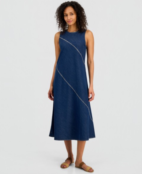 Женские платья Nautica Women's Asymmetrical Denim Midi Dress