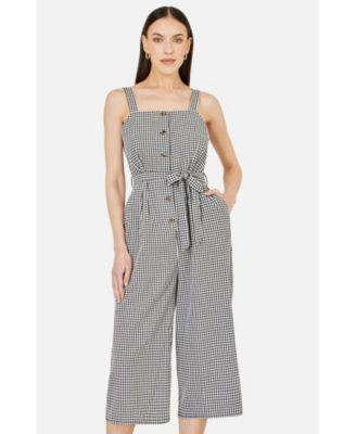 Women's Gingham Button Through Jumpsuit