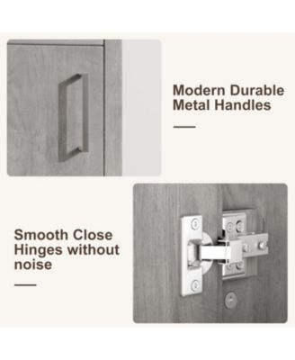 16" Bathroom Vanity with Sink Freestanding Bathroom Sink Cabinet with 2 Soft-Closing Doors and Large Storage Drawer Wood Vanity Cabinet