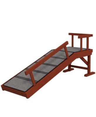 Solid Wood Dog Ramp for Bed & Couch,Brown